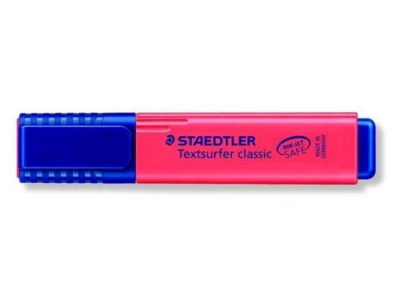 Zvýrazňovač,Staedtler, 364, červený, plochý