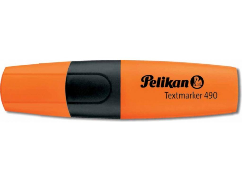 Zvýrazňovač, Pelikan, 490, oranžový, plochý