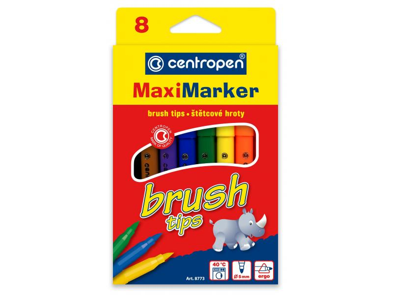 Značkovače, Centropen, 8773-8, Brush, štětcový hrot, sada 8 kusů