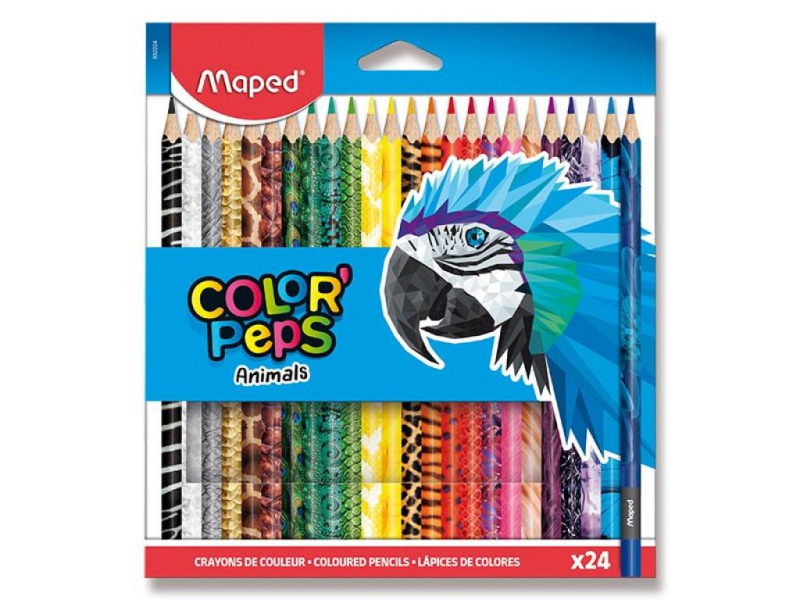 Pastelky Maped, trojhranné, Color´Peps, 24 kusů, Animals