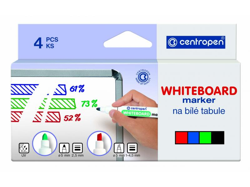 Značkovač Centropen, 8559-4, stíratelný, 2,5 mm, sada 4 kusy