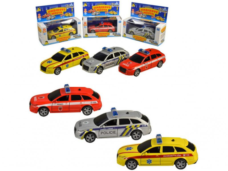 Auto policie, ambulance, hasiči, 13 cm