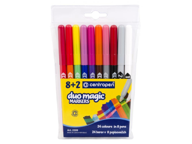 Popisovače, Centropen, 2599-10, sada 10 kusů, Duo Magic