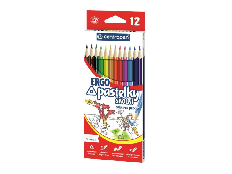 Pastelky Centropen, trojhranné, 12 kusů