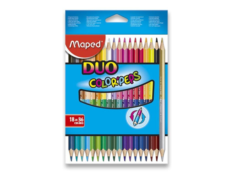 Pastelky Maped, trojhranné, Color´Peps, Duo, 36 barev