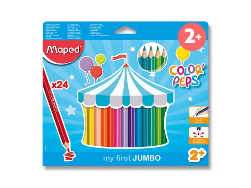 Pastelky Maped, trojhranné, Color´Peps, Jumbo, 24 kusů