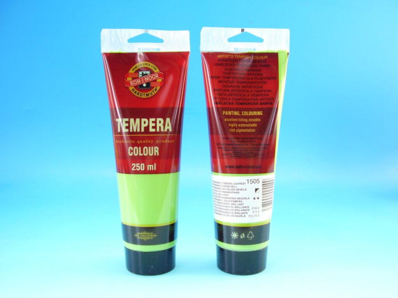 Temperová barva, 250 ml, Kohinoor, zelená permanentní světlá