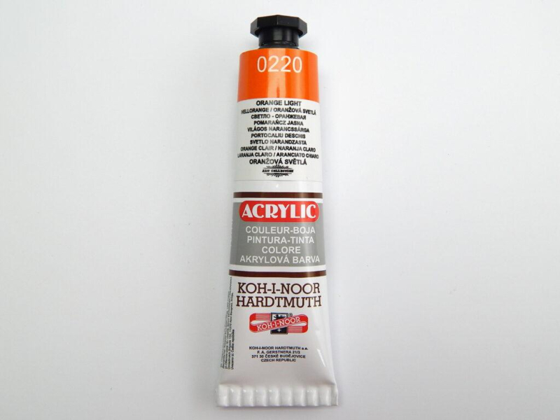 Akrylová barva, 40 ml, Kohinoor, oranžová světlá