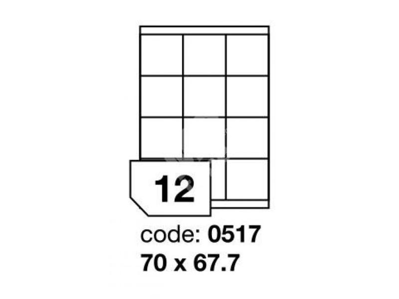 Etikety A4, 70 x 67,7 mm, bílá