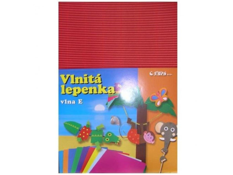 Lepenka vlnitá, rovná, A4, červená