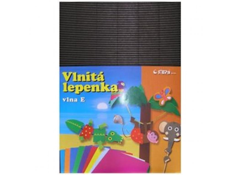 Lepenka vlnitá, rovná, A4, černá