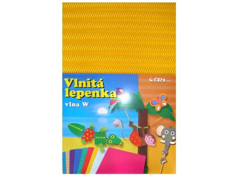 Lepenka vlnitá, vlny 3D, A4, žlutá