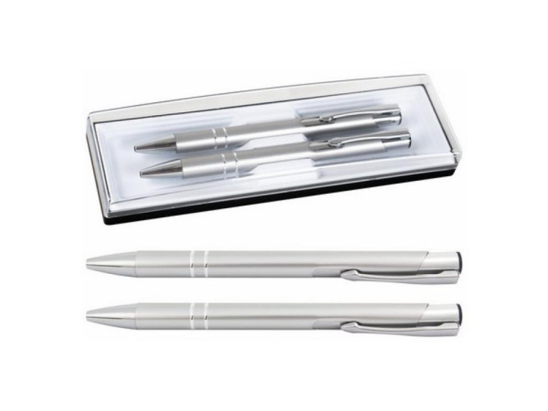 Psací souprava, kuličková tužka a mikrotužka 0,5 mm, Ving stříbrná