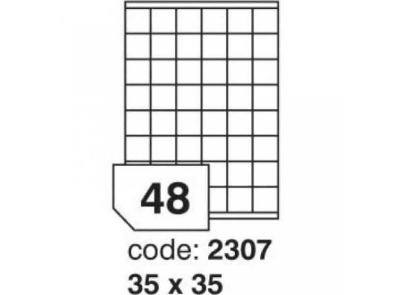 Etikety A4, 35 x 35 mm, bílá