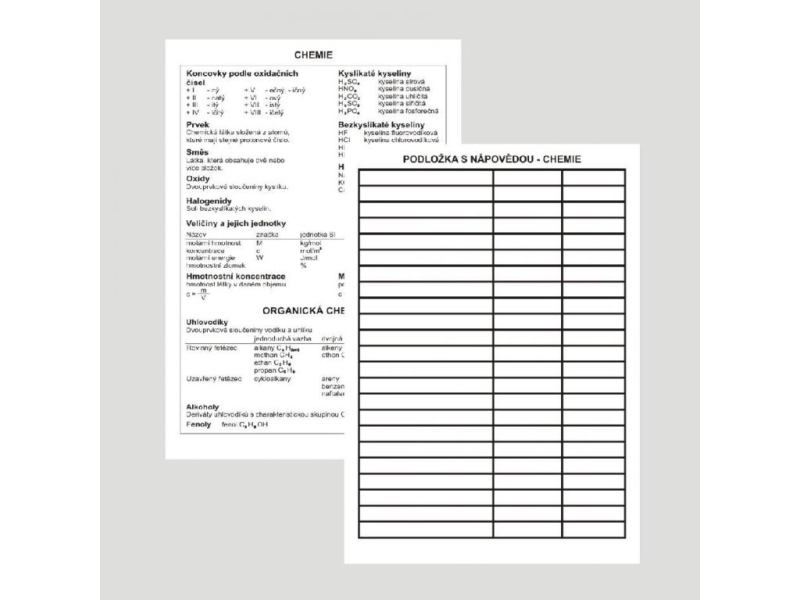 Podložka A5 PVC, linka-chemie