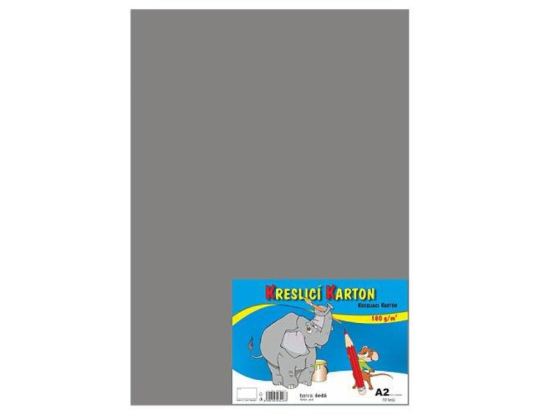 Kreslící karton A2, šedá, 10 listů