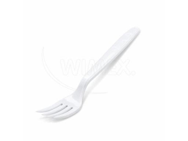 Vidlička znovu použitelná bílá 18,5cm 50 ks PP