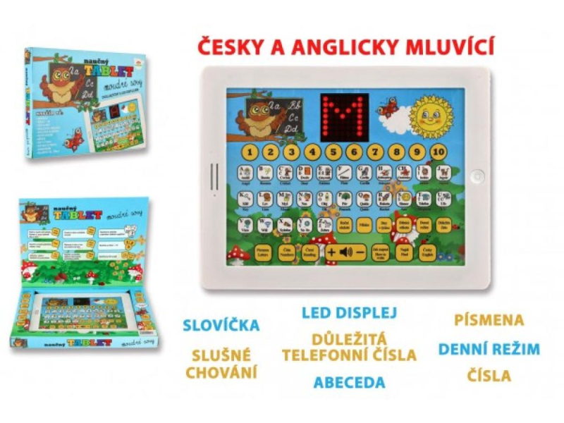 Naučný tablet moudré sovy, dvojjazyčný