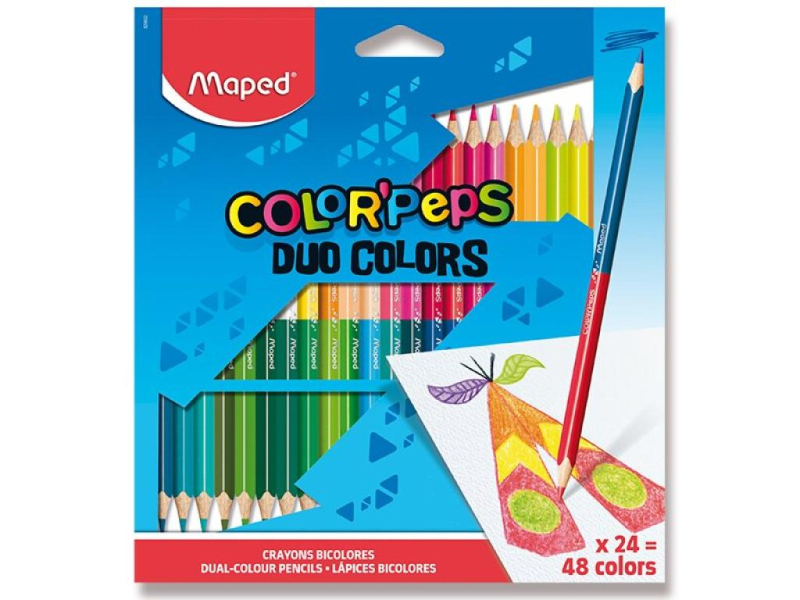 Pastelky Maped, trojhranné, Color´Peps, Duo, 48 barev