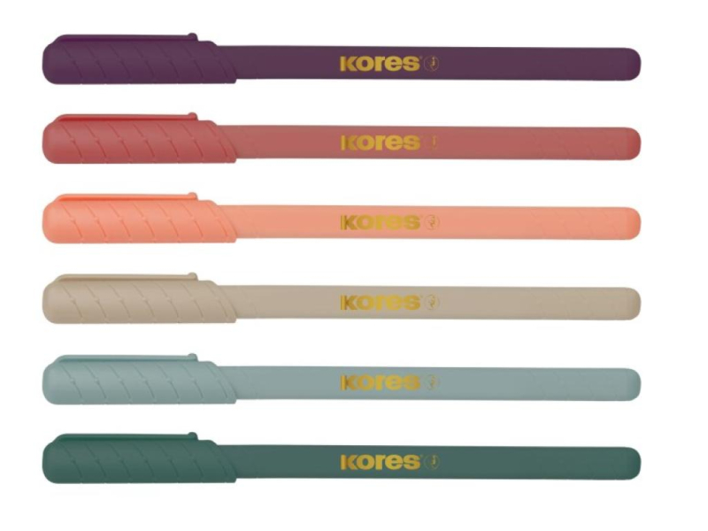 Kuličková tužka Kores, 6 kusů, gelový inkoust