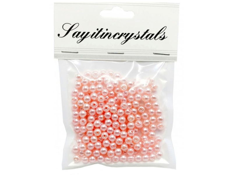Korálky 6mm-200 kusů, růžové perleťové