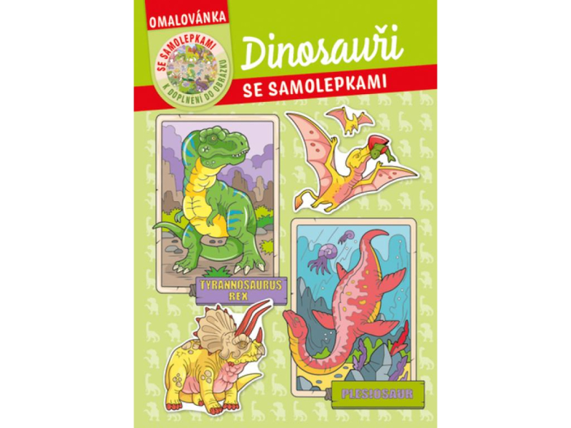 Omalovánky A4 se samolepkami Dino