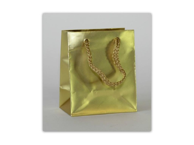 Taška dárková papírová zlatá 10 x 6,5 cm