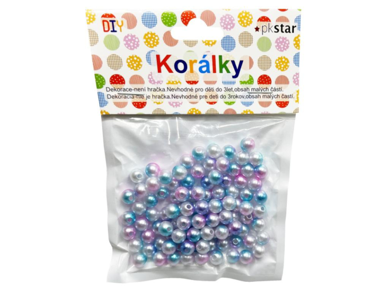 Korálky 8mm, 25g, metalické