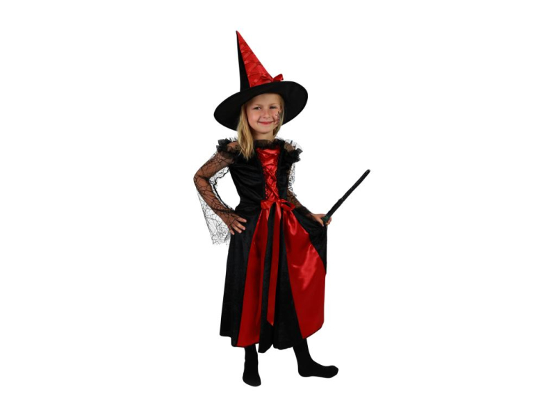 Kostým čarodějnice černo červený