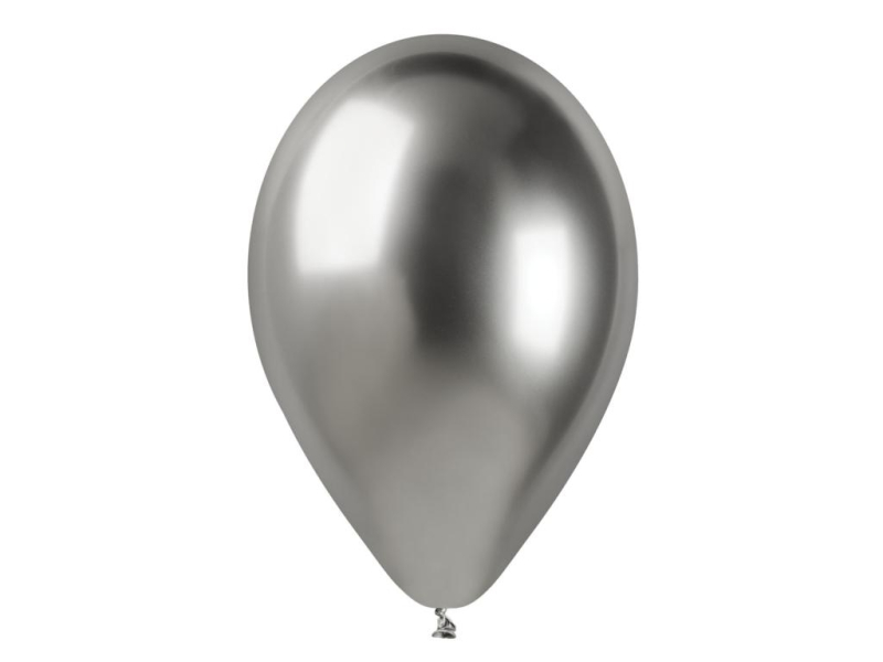 Balónky nafukovací, 5 kusů, stříbrné lesklé