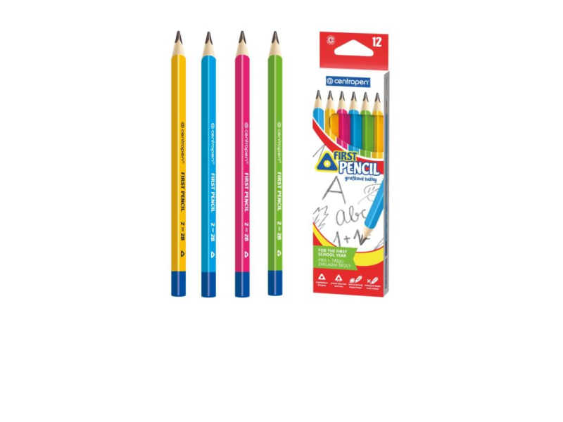 Tužka grafitová, 2, 2B, Jumbo, Centropen, First Pencil