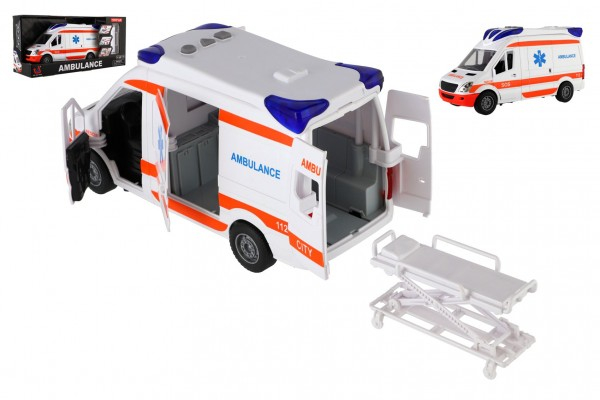 Ambulance, auto, s lehátkem, setrvačník