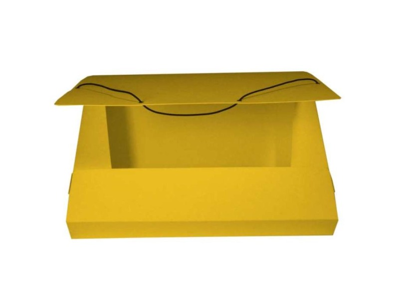 Box na spisy A4, s gumičkou, prešpán, žlutá