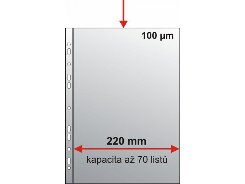 Obal euro A4 U, 100 micronů, maxi