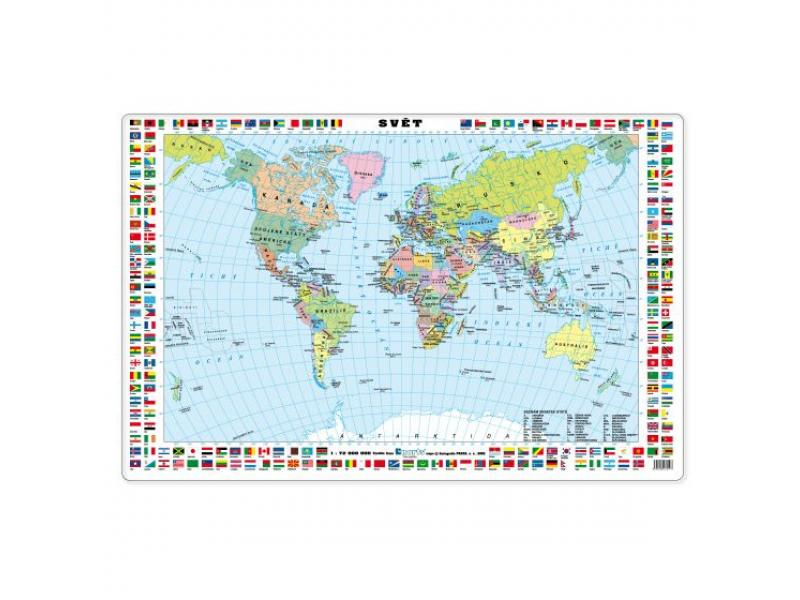 Podložka na stůl, mapa svět, 67 x 44 cm