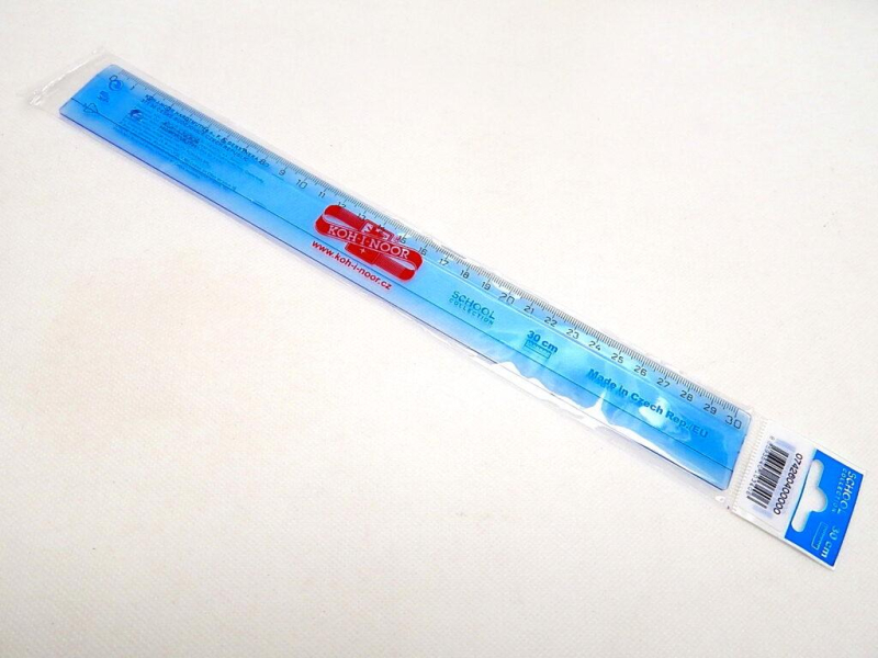 Pravítko 30 cm, transparentní modré