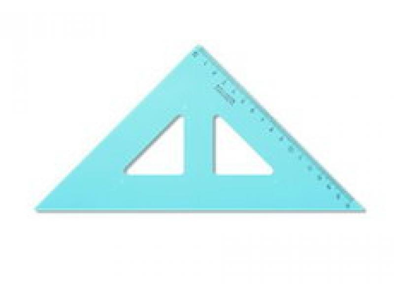Pravítko, trojúhelník 45-177 s kolmicí, modré