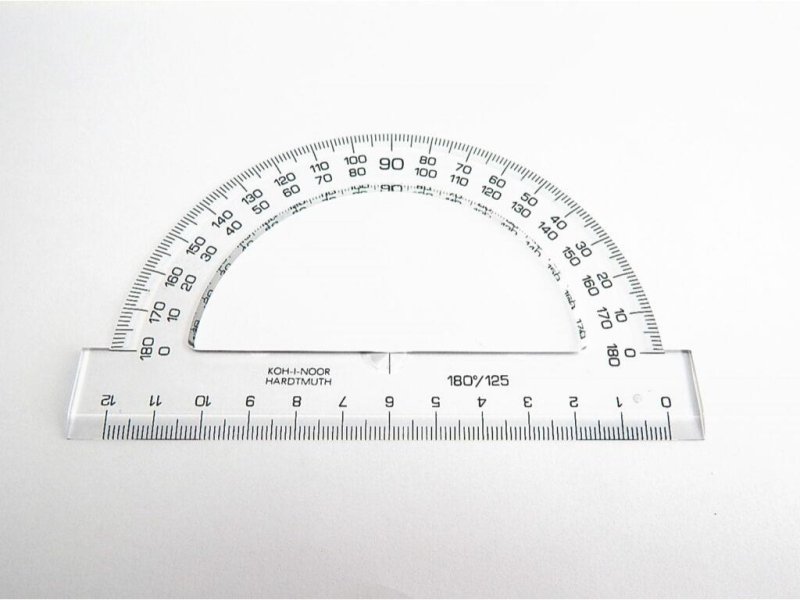 Úhloměr, 180-125, čirý