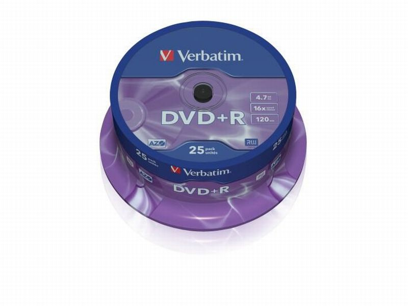 DVD+R 4,7 GB, 25 kusů v boxu, Verbatim