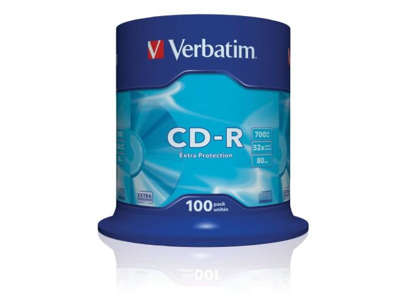 CD-R 700MB, 80 min, 100 kusů v boxu, Verbatim
