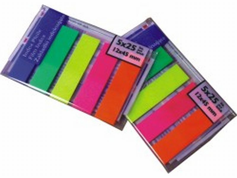 Záložky 5x25ls NEON (12x45mm)DONAU