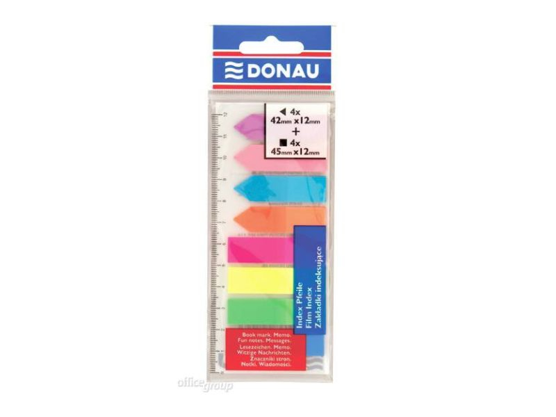 Záložky 2x4barvyx25ls NEON (šipky+poché)DONAU