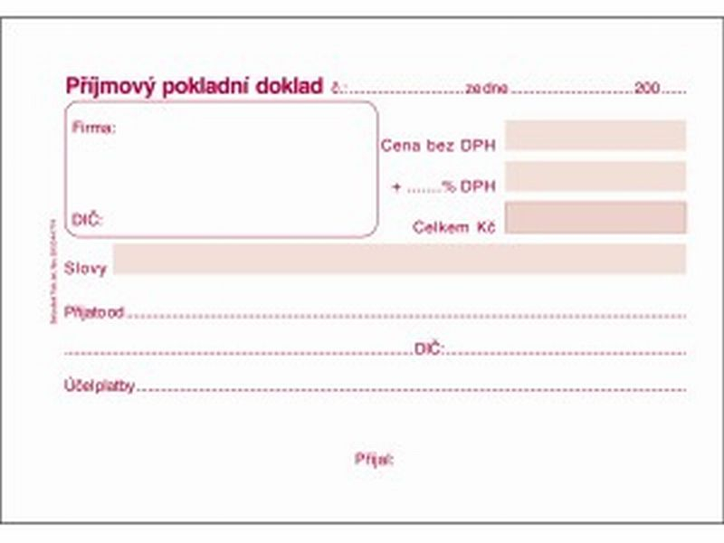 Příjmový pokladní doklad, ET020, Baloušek