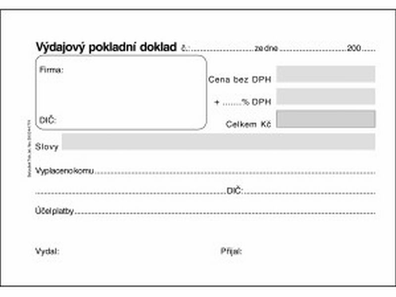 Výdajový pokladní doklad, ET040, Baloušek