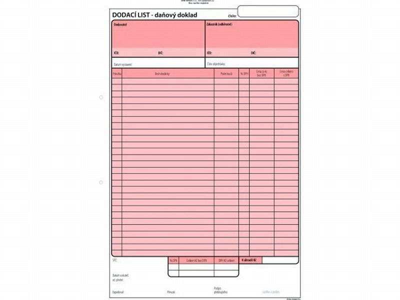 Dodací listy A4, s DPH, samopropisovací, RVM