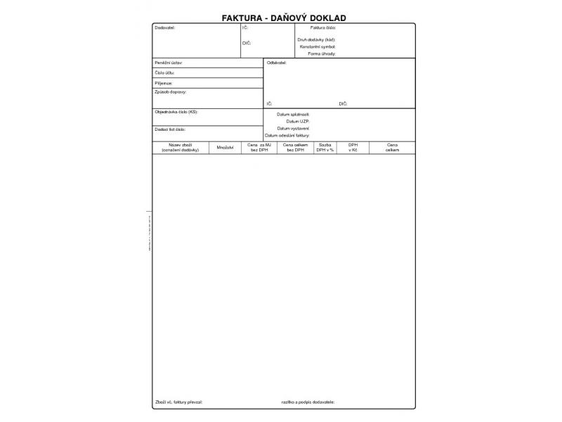 Faktura A4 s DPH, propisovací, PT210, Baloušek