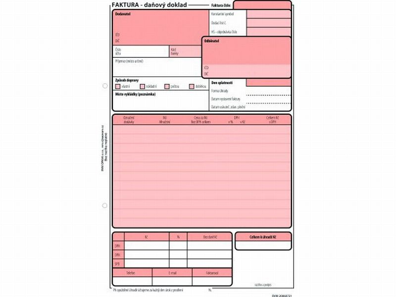 Faktura A5 s DPH, samopropisovací, RVM