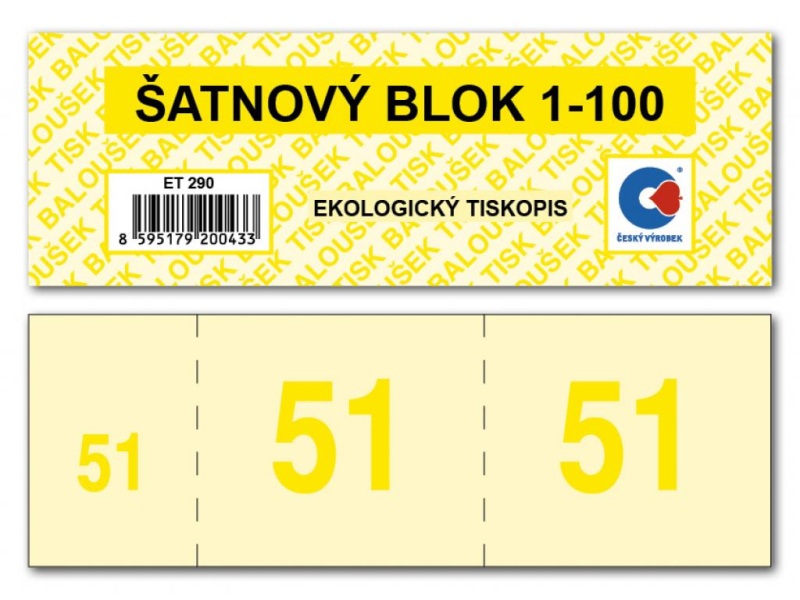 Šatnový blok, 1 - 100, ET290, Baloušek