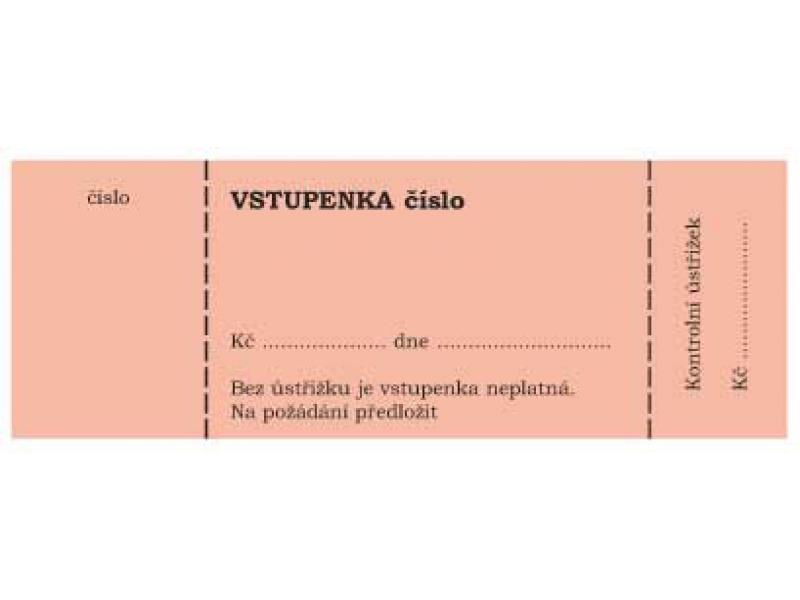 Vstupenka blok 1 - 100, Optys