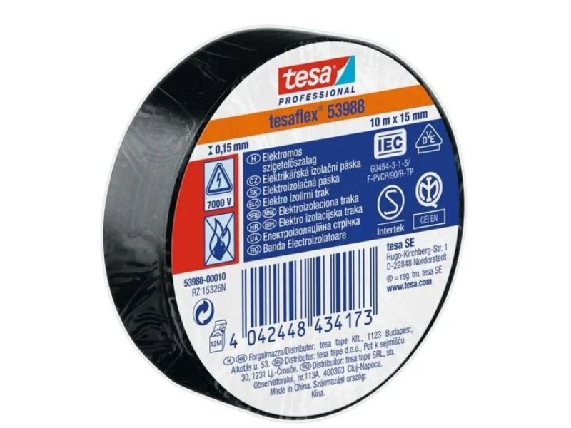 Páska elektroizolační Iec Tesa, 15 mm x 10 m, černá